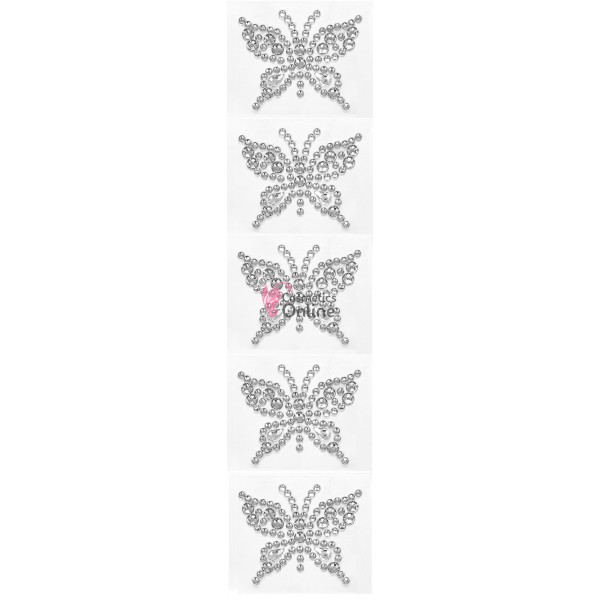 Strasuri din acril pentru make-up, par sau corp cu adeziv SGS024BB Color de 3-8mm cu Cristale argintii